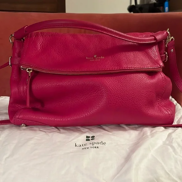 kate spade | Bags | Kate Spade Fuchsia Leather Shoulder  display picture 2